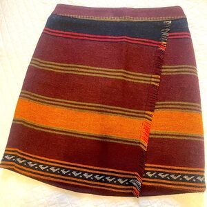 Loft Petite Blanket Wrap Skirt w/ Fringe